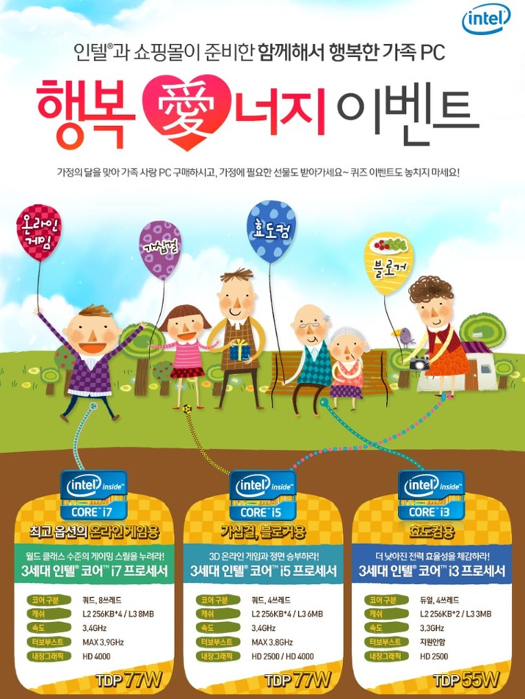 인텔®과 쇼핑몰이 준비한 행복 에너지 이벤트