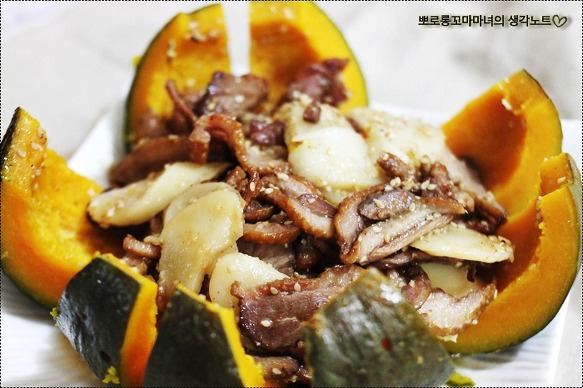 우리집 보양식 훈제오리 단호박찜~
