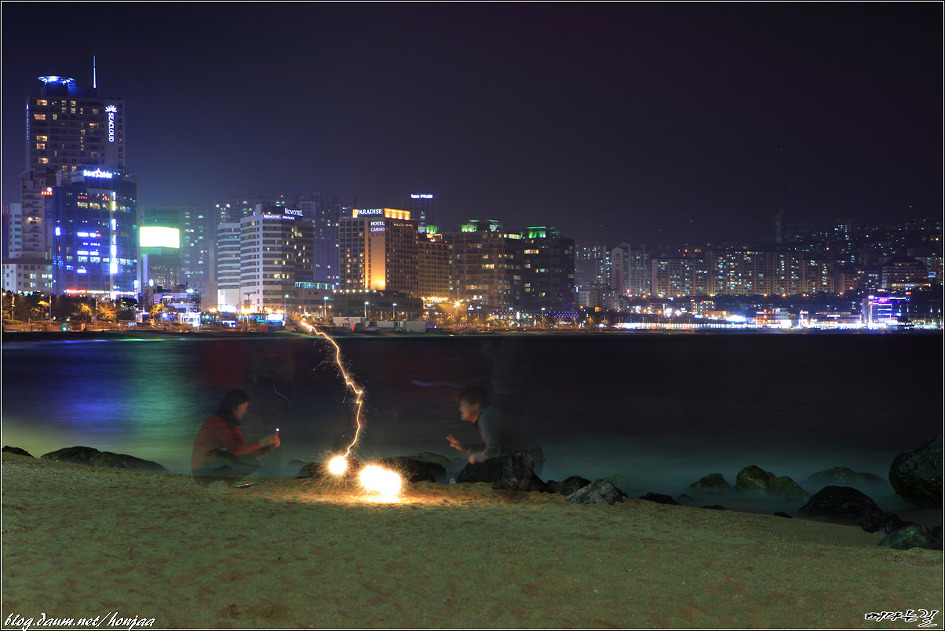 동백섬 주변의 야경